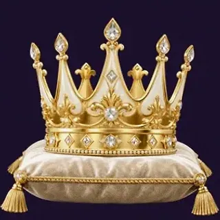 Gold crown on cushion — Tropic Slots