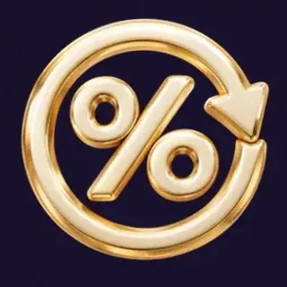 Gold percent symbol — Tropic Slots