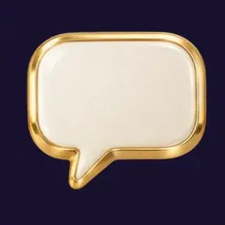 Gold speech bubble — Tropic Slots