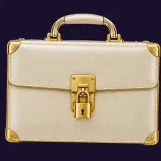 Locked leather briefcase — Tropic Slots
