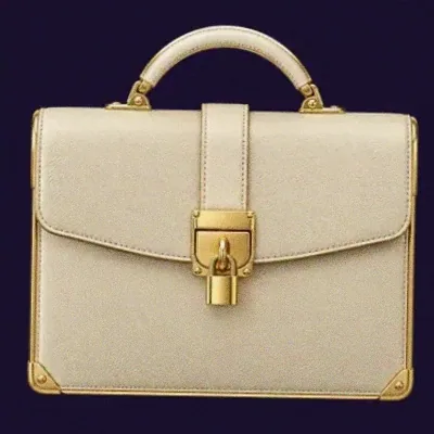 Locked leather briefcase — Tropic Slots
